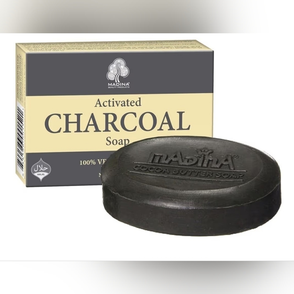 Madina Activated Charcoal Soap-Black Soap NIB